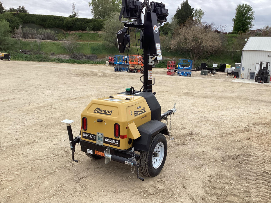 2021 Allmand NLV3GR (4) LED Light Fixture 350W, 23' Vertical Mast, 3kW Prime, Towable, Deep Sea L401, Leveling Jacks, Yanmar T4F 5.8hp