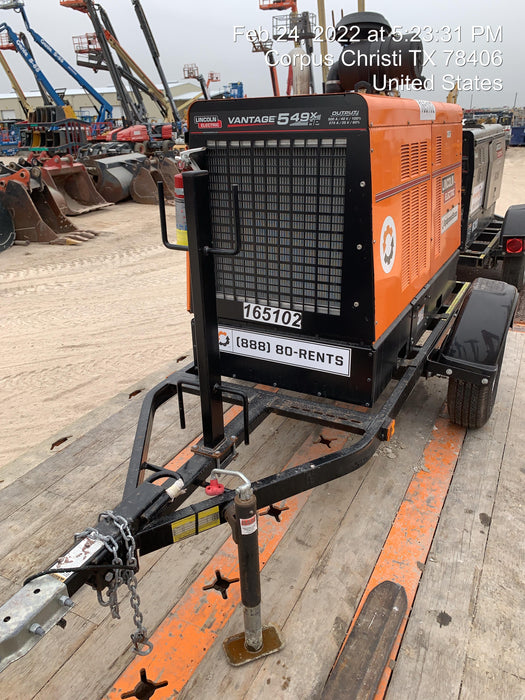 2021 Lincoln Electric Vantage 549X Ready Pak 3, ORANGE (includes trailer, cable rack, fender light kit)