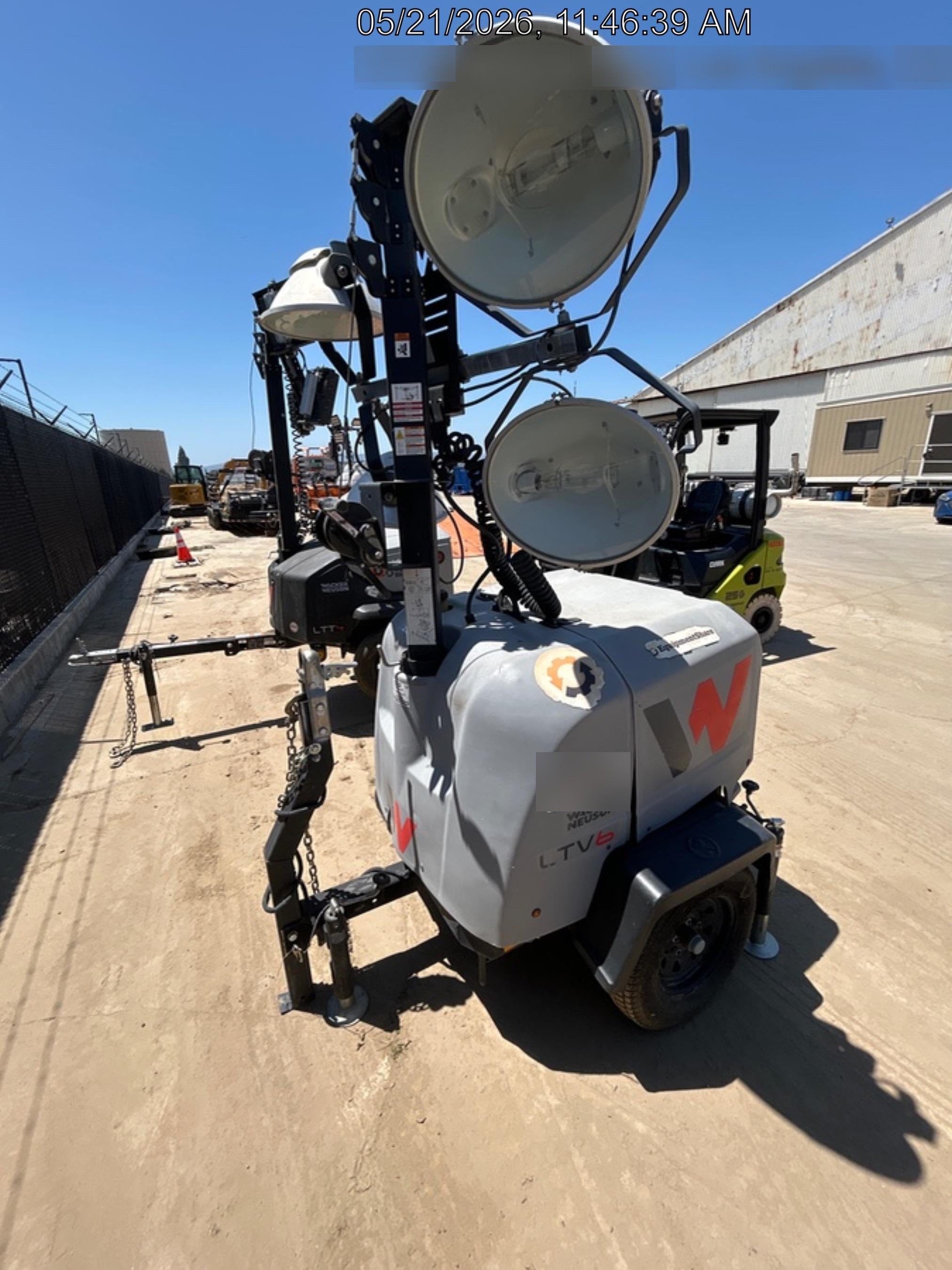 2019 Wacker Neuson LTV6L-MH Wacker Neuson LTV6L Mobile Light Tower w/Fuel Level Sensor Installed
