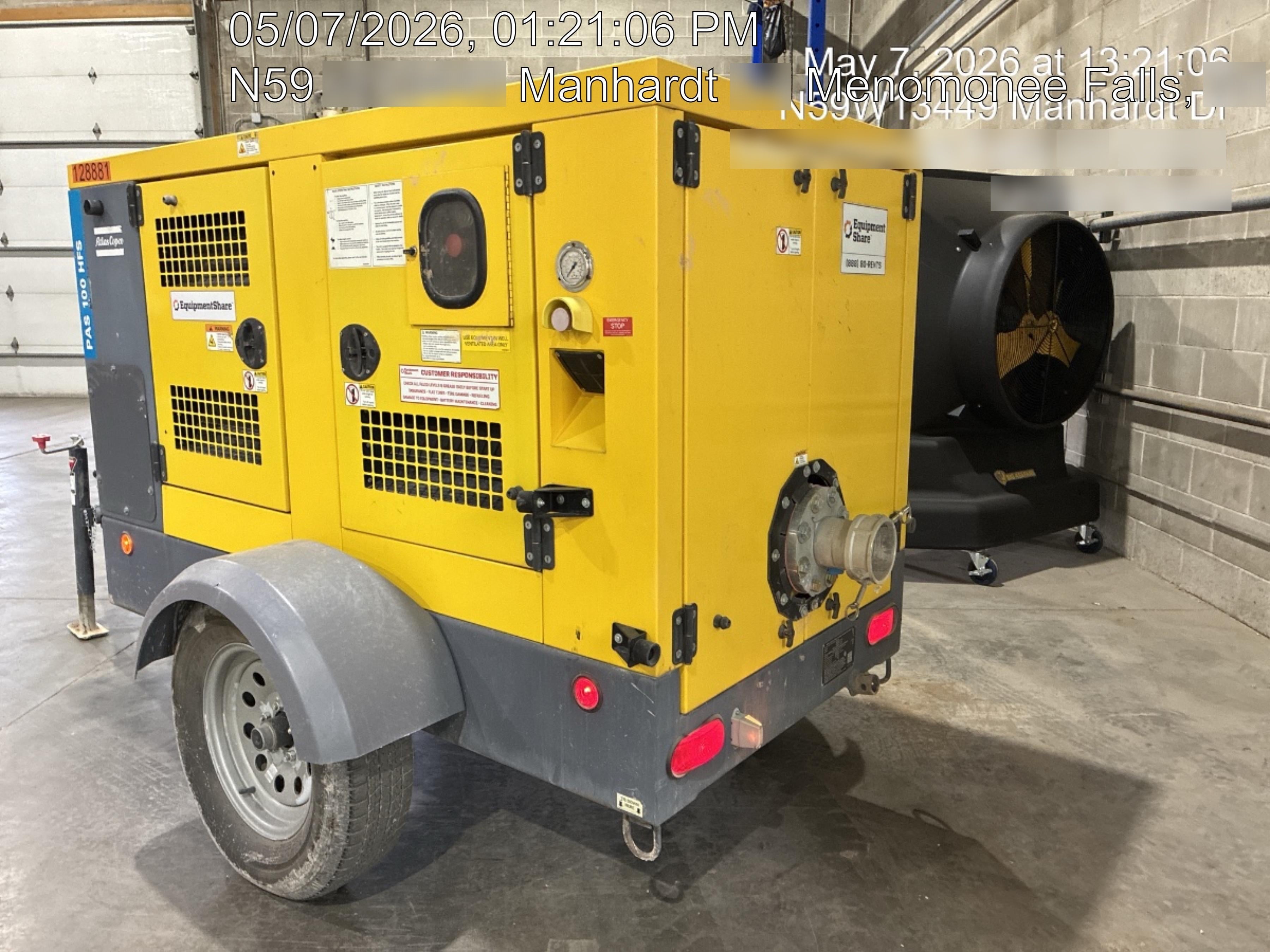 2020 ATLAS COPCO PAS 100 HF CS Enclosed