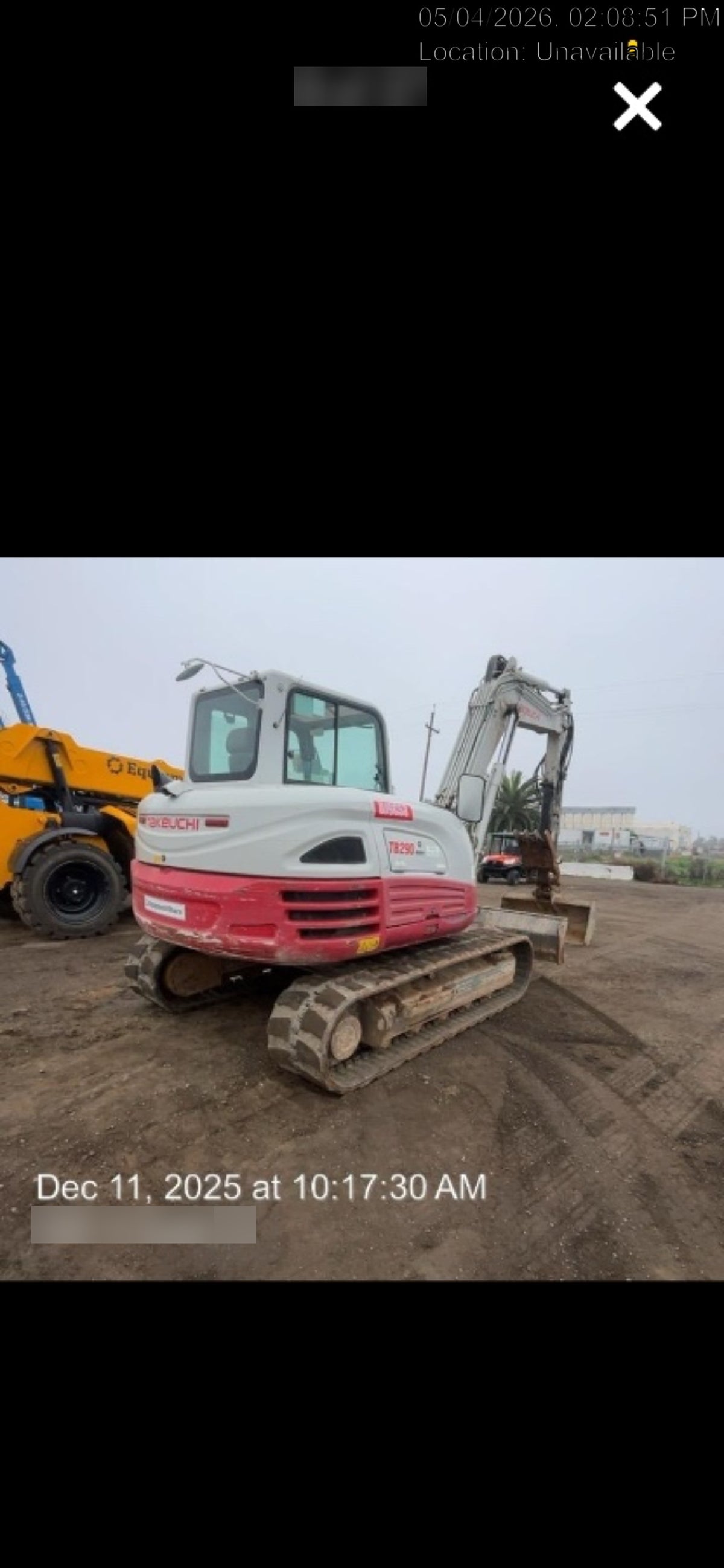 2019 Takeuchi TB290 Cab/Heat/AC Rubber tracks, Dozer blade, Travel alarm, Auxiliary hydraulics Manual QC, Hydraulic thumb, 18", 24", and 36" Buckets