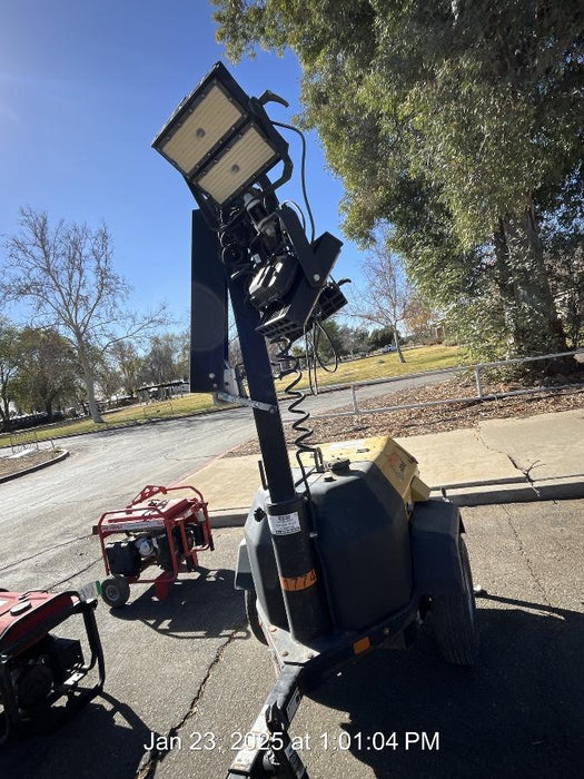 2022 Allmand NLV3GR (4) LED Light Fixture 350W, 23' Vertical Mast, 3kW Prime, Towable, Deep Sea L401, Leveling Jacks, Yanmar T4F 5.8hp