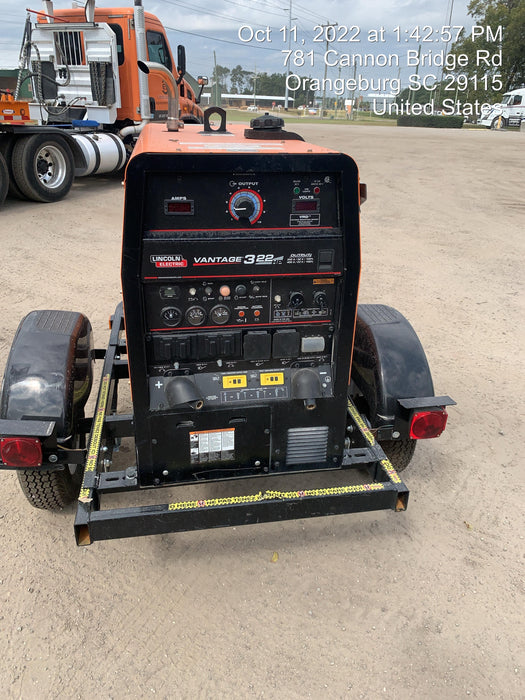 2021 Lincoln Electric Vantage 322 Vantage 322 Ready Pak 3 w/ Decals, ORANGE (includes trailer, cable rack, fender light kit) NO Telematics