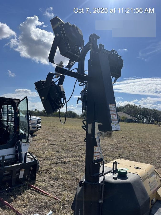 2022 Allmand NLV3GR (4) LED Light Fixture 350W, 23' Vertical Mast, 3kW Prime, Towable, Deep Sea L401, Leveling Jacks, Yanmar T4F 5.8hp