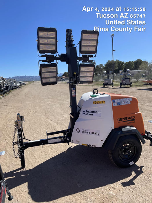 2024 Generac MLT2 Diesel, Flex Switch 120V Input, Powerzone Controller, 
(4) 320W LED Lights, 4kW Generator, 39.9 Gal Fuel Tank, 2" Ball, T3