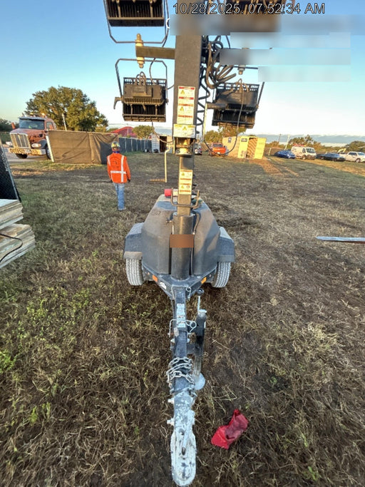 2021 Allmand NLV3GR (4) LED Light Fixture 350W, 23' Vertical Mast, 3kW Prime, Towable, Deep Sea L401, Leveling Jacks, Yanmar T4F 5.8hp