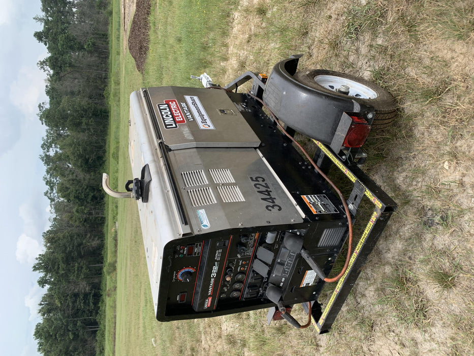 2019 Lincoln Electric Vantage 322 Welder Ready-Pak 3, Two wheel trailer, Fender and Light kit, Cable Rack