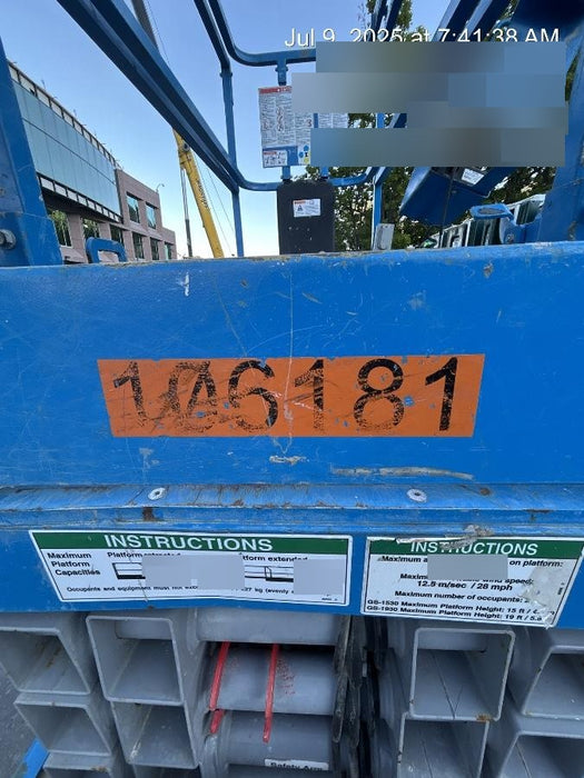 2020 Genie GS-1930 Solid Non Marking Tires, Beacon, Folding rails with half height swing gate, 800W Inverter