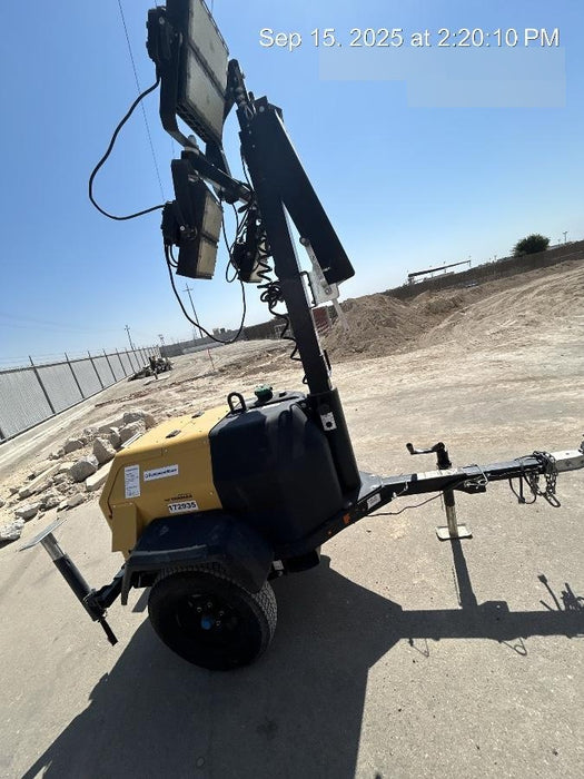 Allmand NLV3GR (4) LED Light Fixture 350W, 23' Vertical Mast, 3kW Prime, Towable, Deep Sea L401, Leveling Jacks, Yanmar T4F 5.8hp