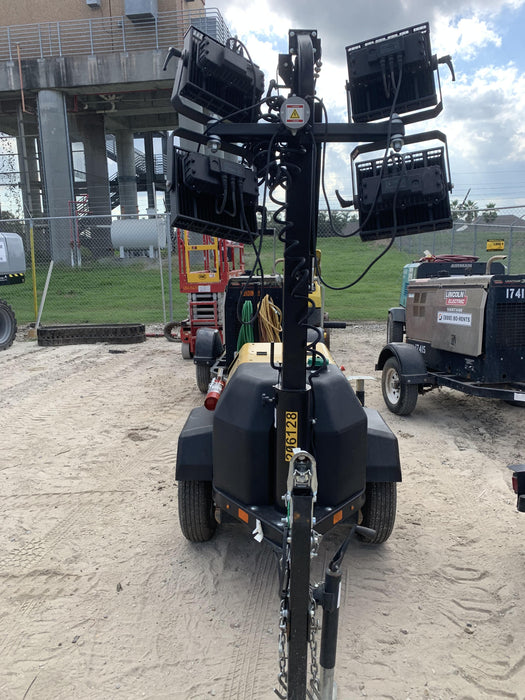 2022 Allmand NLV3GR (4) LED Light Fixture 350W, 23' Vertical Mast, 3kW Prime, Towable, Deep Sea L401, Leveling Jacks, Yanmar T4F 5.8hp