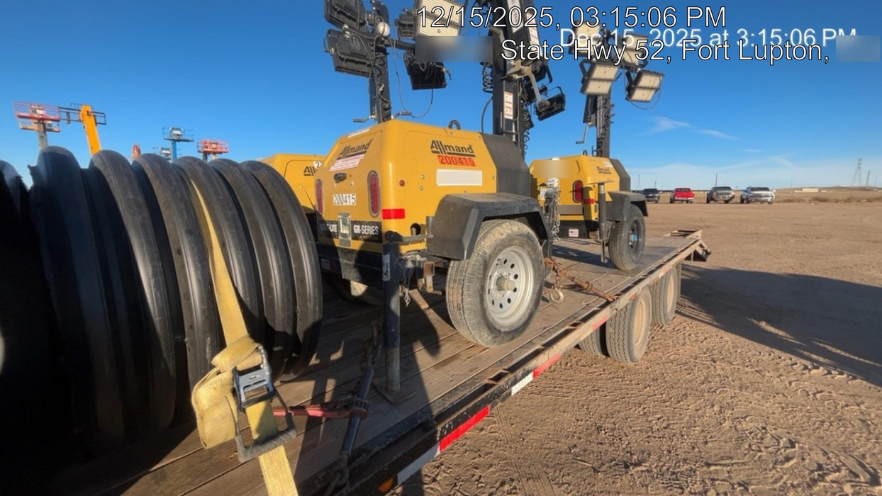 2022 Allmand NLV3GR (4) LED Light Fixture 350W, 23' Vertical Mast, 3kW Prime, Towable, Deep Sea L401, Leveling Jacks, Yanmar T4F 5.8hp