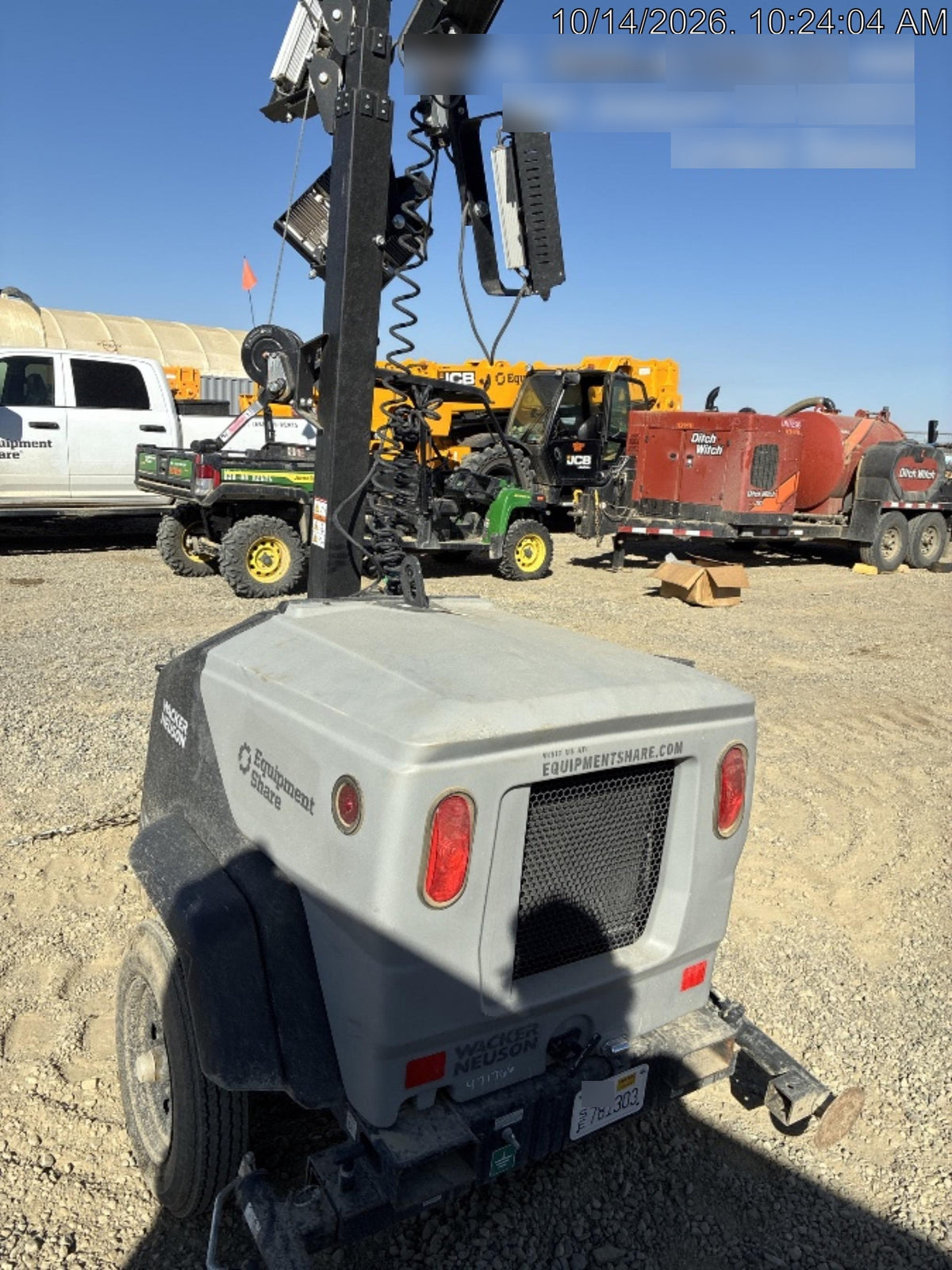 2024 Wacker Neuson LTT4 Diesel, Kohler KDW702, Deep Sea Controller, Auto Start, LED 320W, Bypass Outlet, T3