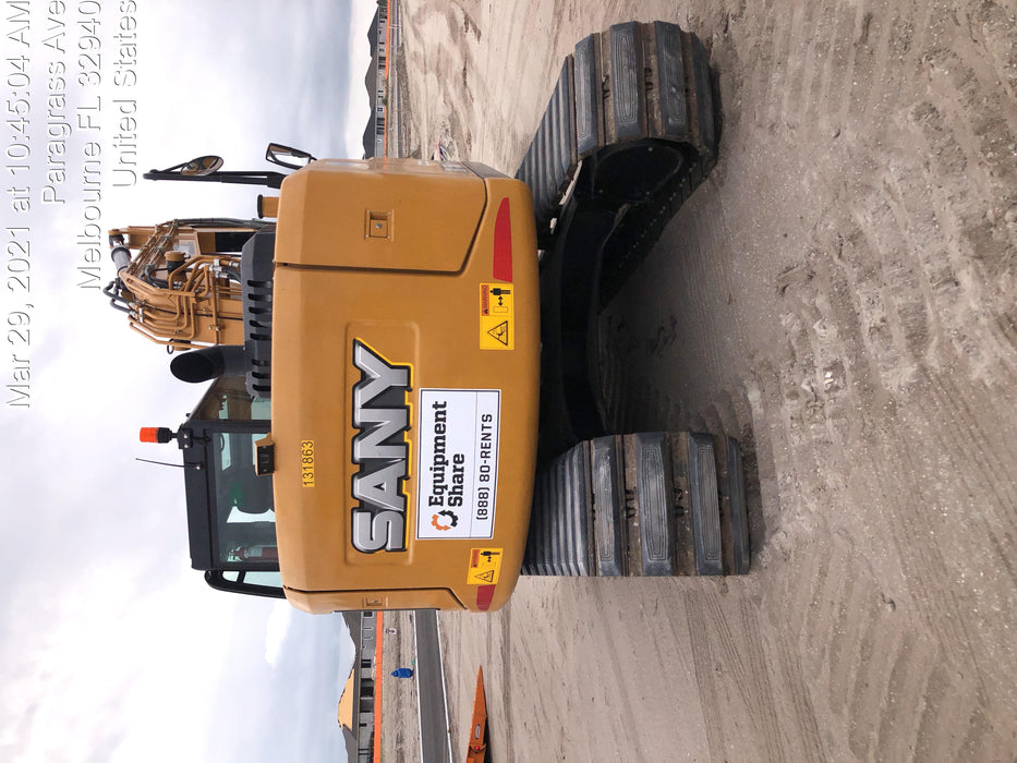 2020 Sany SY155U Rubber Tracks, Front Blade