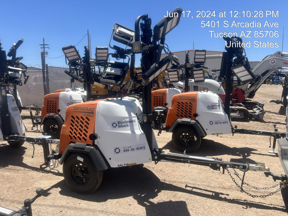 2024 Generac MLT2 Diesel, Flex Switch 120V Input, Powerzone Controller, 
(4) 320W LED Lights, 4kW Generator, 39.9 Gal Fuel Tank, 2" Ball, T3