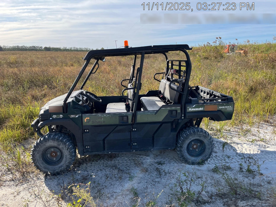 2019 Kawasaki Mule PRO-DXT Standard Options, Backup Alarm, Beacon, Plastic Hard Top, Poly Windshield, Horn Kit