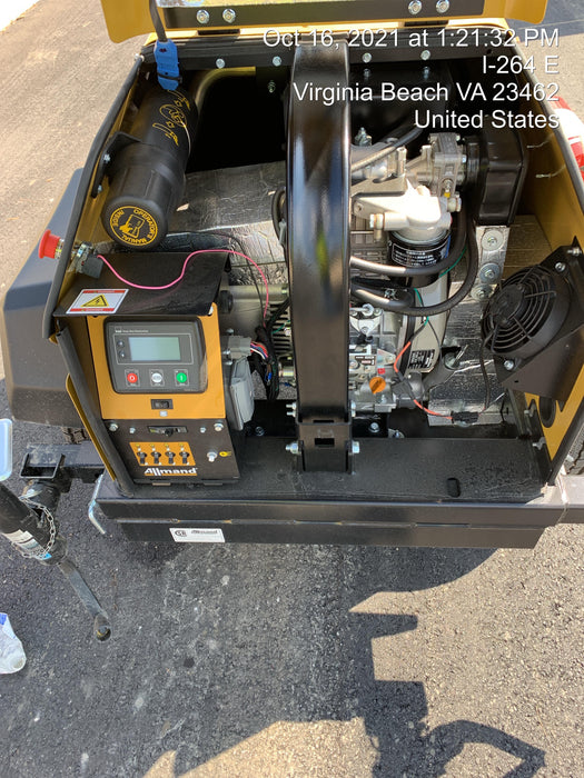 2021 Allmand NLV3GR (4) LED Light Fixture 350W, 23' Vertical Mast, 3kW Prime, Towable, Deep Sea L401, Leveling Jacks, Yanmar T4F 5.8hp