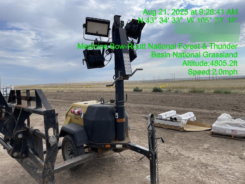 2022 Allmand NLV3GR (4) LED Light Fixture 350W, 23' Vertical Mast, 3kW Prime, Towable, ES Decals, T3