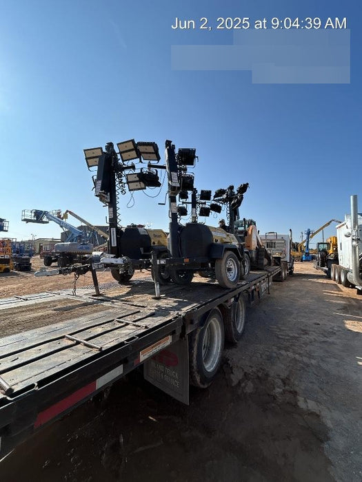 2022 Allmand NLV3GR (4) LED Light Fixture 350W, 23' Vertical Mast, 3kW Prime, Towable, Deep Sea L401, Leveling Jacks, Yanmar T4F 5.8hp