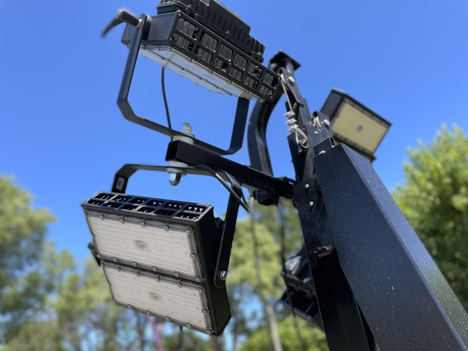 2021 Allmand NLV3GR (4) LED Light Fixture 350W, 23' Vertical Mast, 3kW Prime, Towable, Deep Sea L401, Leveling Jacks, Yanmar T4F 5.8hp