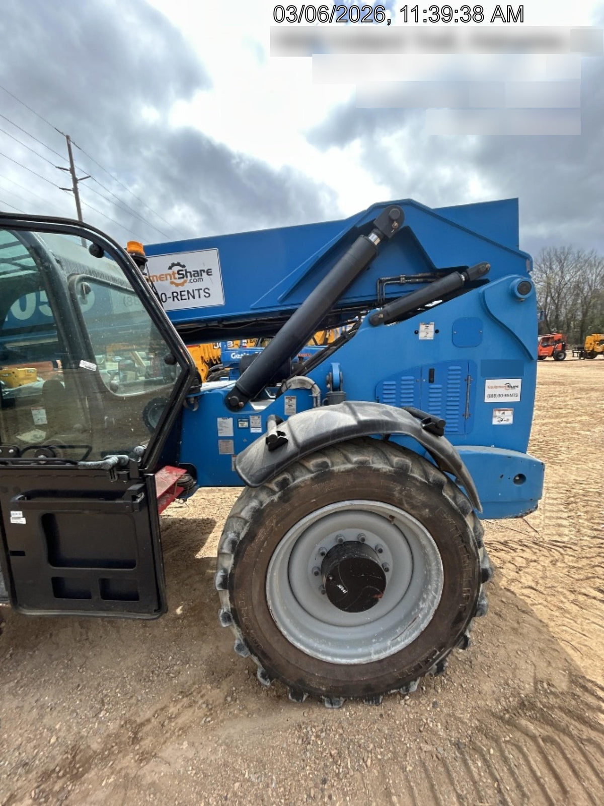 2019 Genie GTH-1056 Cab/Heat/AC, Solid RT Tires, LED Work Lights, Beacon 60" QA Carriage, 60" Forks