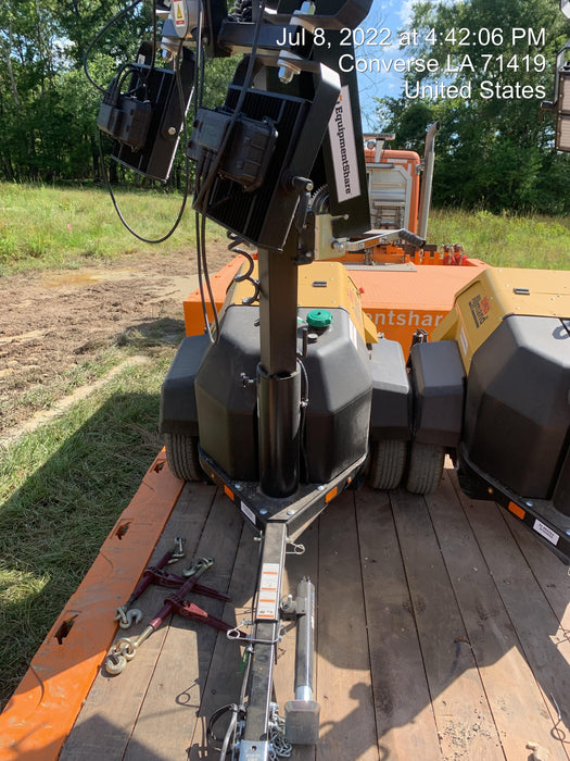 2022 Allmand NLV3GR (4) LED Light Fixture 350W, 23' Vertical Mast, 3kW Prime, Towable, Deep Sea L401, Leveling Jacks, Yanmar T4F 5.8hp