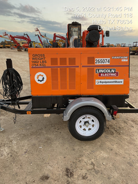 2022 Lincoln Electric Vantage 549X Crosslink Technology, Trailer Mounted, ES Decals, T3