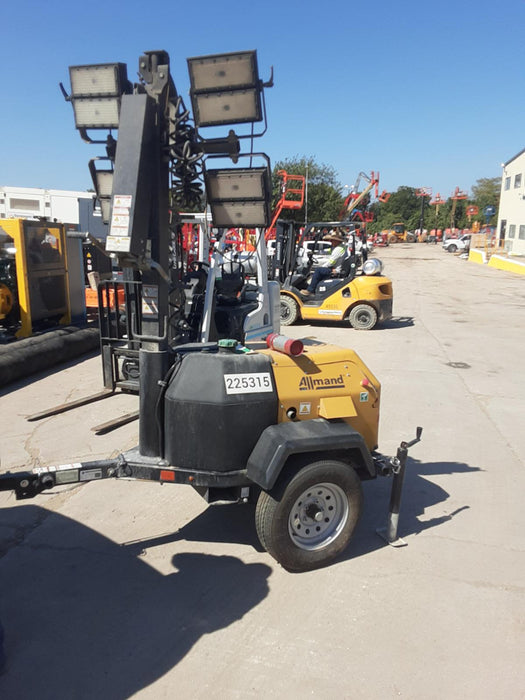 2022 Allmand NLV3GR (4) LED Light Fixture 350W, 23' Vertical Mast, 3kW Prime, Towable, Deep Sea L401, Leveling Jacks, Yanmar T4F 5.8hp