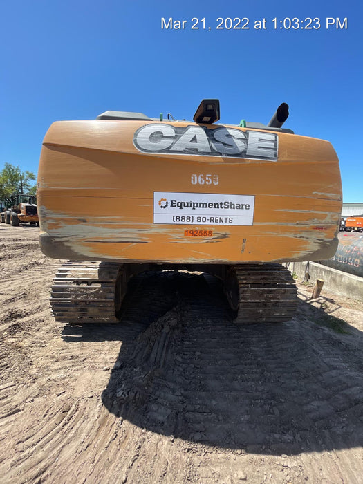 2015 Case CX350D CAB A/C, 13'-3" ARM, STEEL TRACKS, THUMB