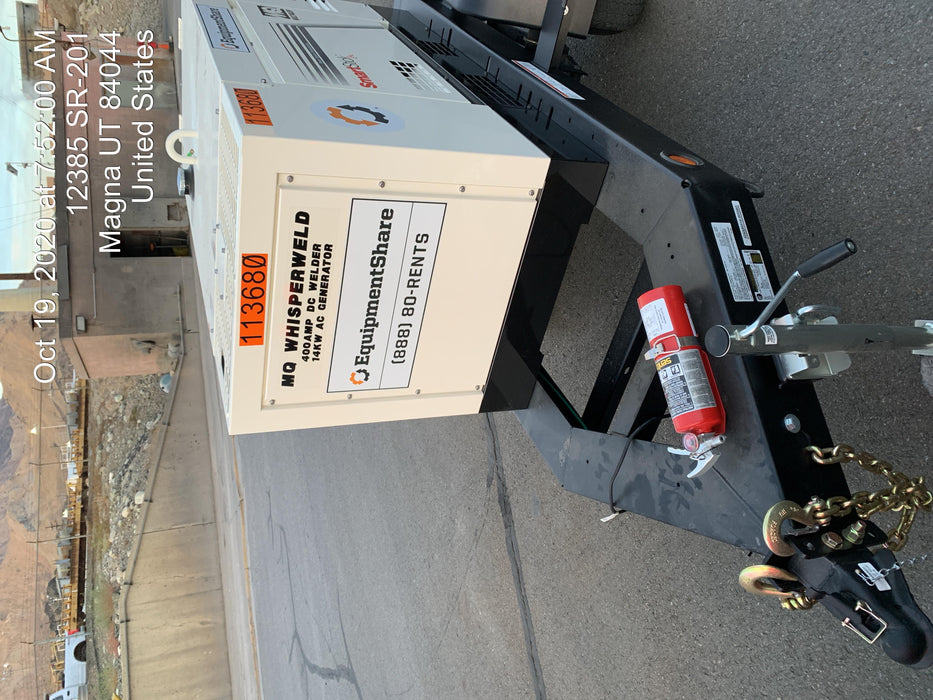 2020 Multiquip DLW400ESA4 400 amp Welder, 14kW, 120/240V, T4F Kubota, Trailer