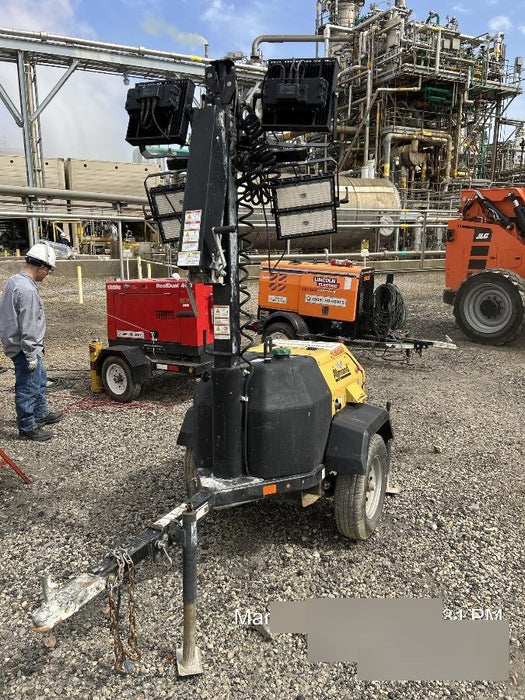 2021 Allmand NLV3GR (4) LED Light Fixture 350W, 23' Vertical Mast, 3kW Prime, Towable, Deep Sea L401, Leveling Jacks, Yanmar T4F 5.8hp