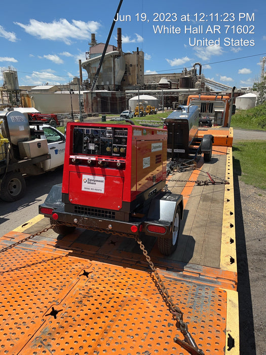 2023 Shindaiwa DGW400MDL Kubota D902 Engine, 23 HP, Dual Op Welder, Wire, Arc, Droop Stick, Tig, and CC Stick Functionality, Simulphase, 3 Phase and 1 Phase Gen Output, Single Axle NB Trlr, Slr Trckl Chrg 12V 12W, Fire Ext