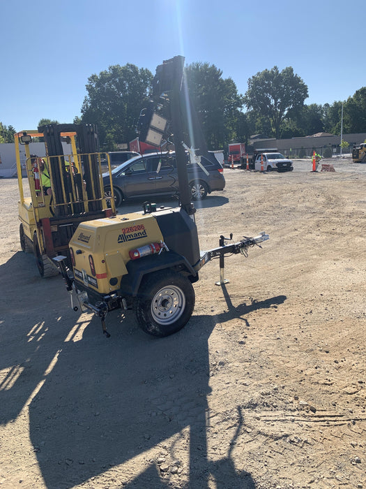 2022 Allmand NLV3GR (4) LED Light Fixture 350W, 23' Vertical Mast, 3kW Prime, Towable, Deep Sea L401, Leveling Jacks, Yanmar T4F 5.8hp