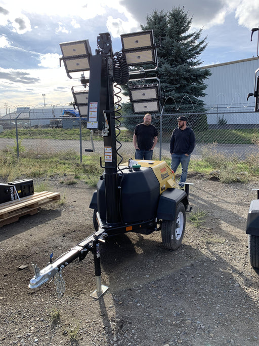 2021 Allmand NLV3GR (4) LED Light Fixture 350W, 23' Vertical Mast, 3kW Prime, Towable, Deep Sea L401, Leveling Jacks, Yanmar T4F 5.8hp