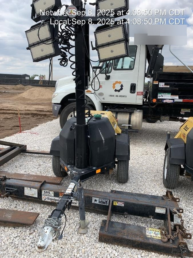2022 Allmand NLV3GR (4) LED Light Fixture 350W, 23' Vertical Mast, 3kW Prime, Towable, Deep Sea L401, Leveling Jacks, Yanmar T4F 5.8hp