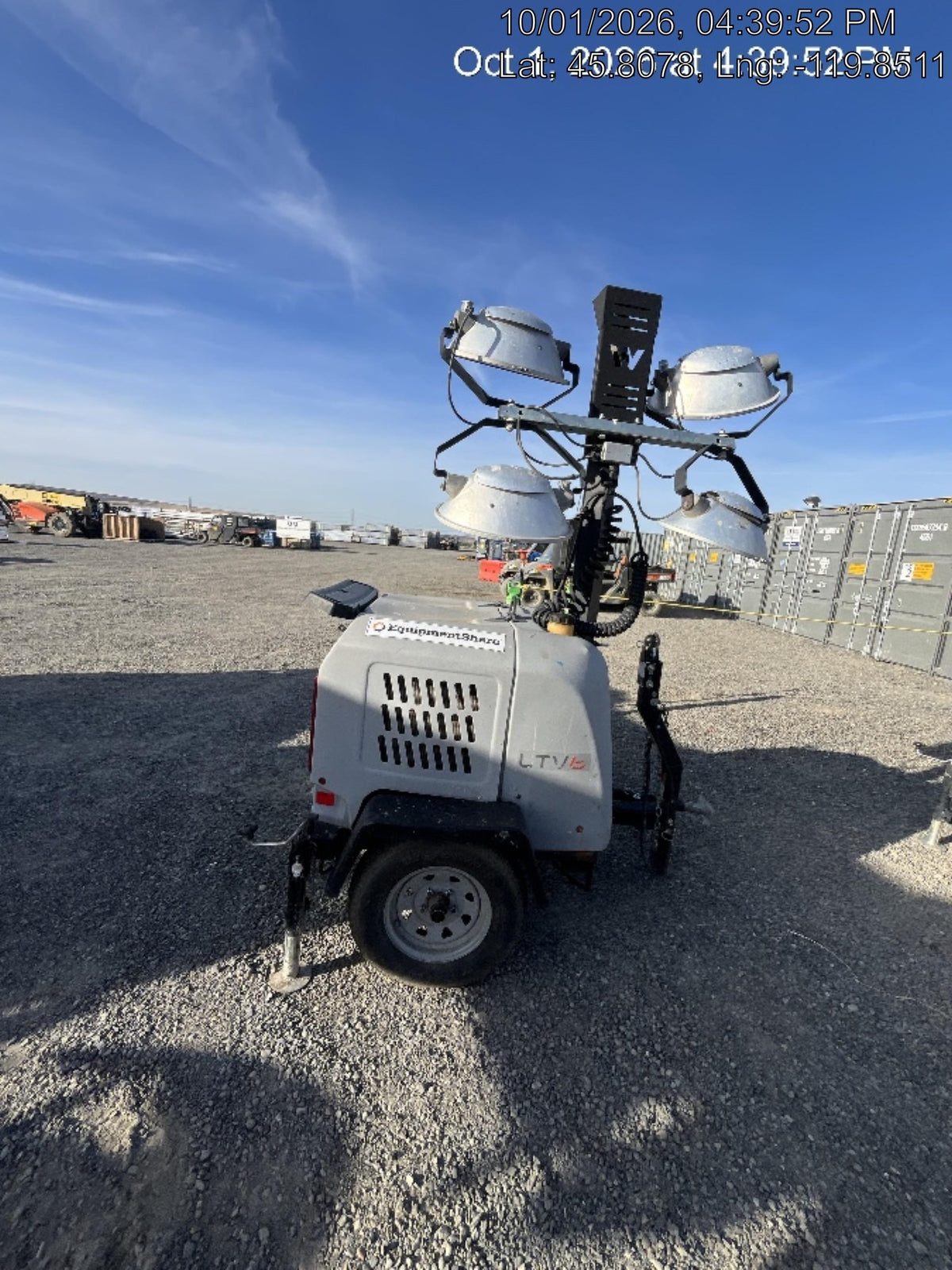 Wacker Neuson LTV6K-MH Power mast, 1100W MH, Fuel Sensors, Wiring Harness