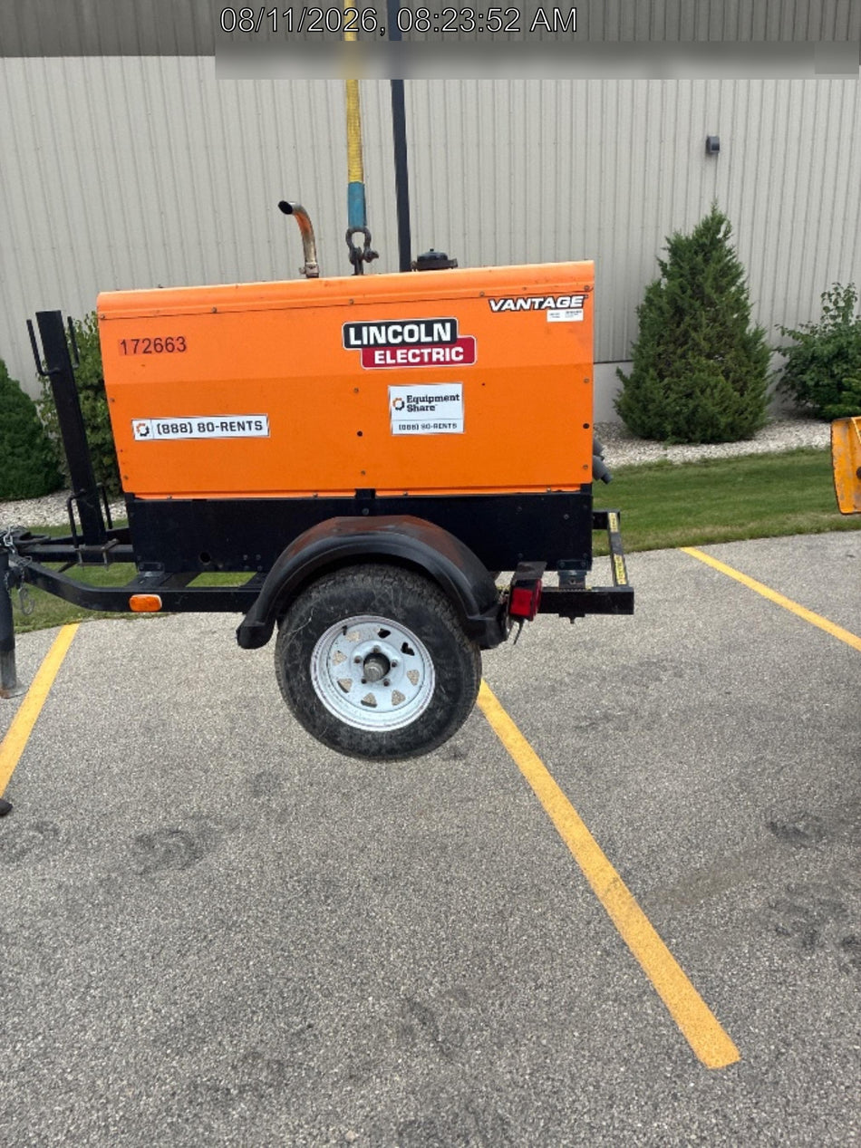 2021 Lincoln Electric Vantage 322 Vantage 322 Ready Pak 3 w/ Decals, ORANGE (includes trailer, cable rack, fender light kit) NO Telematics