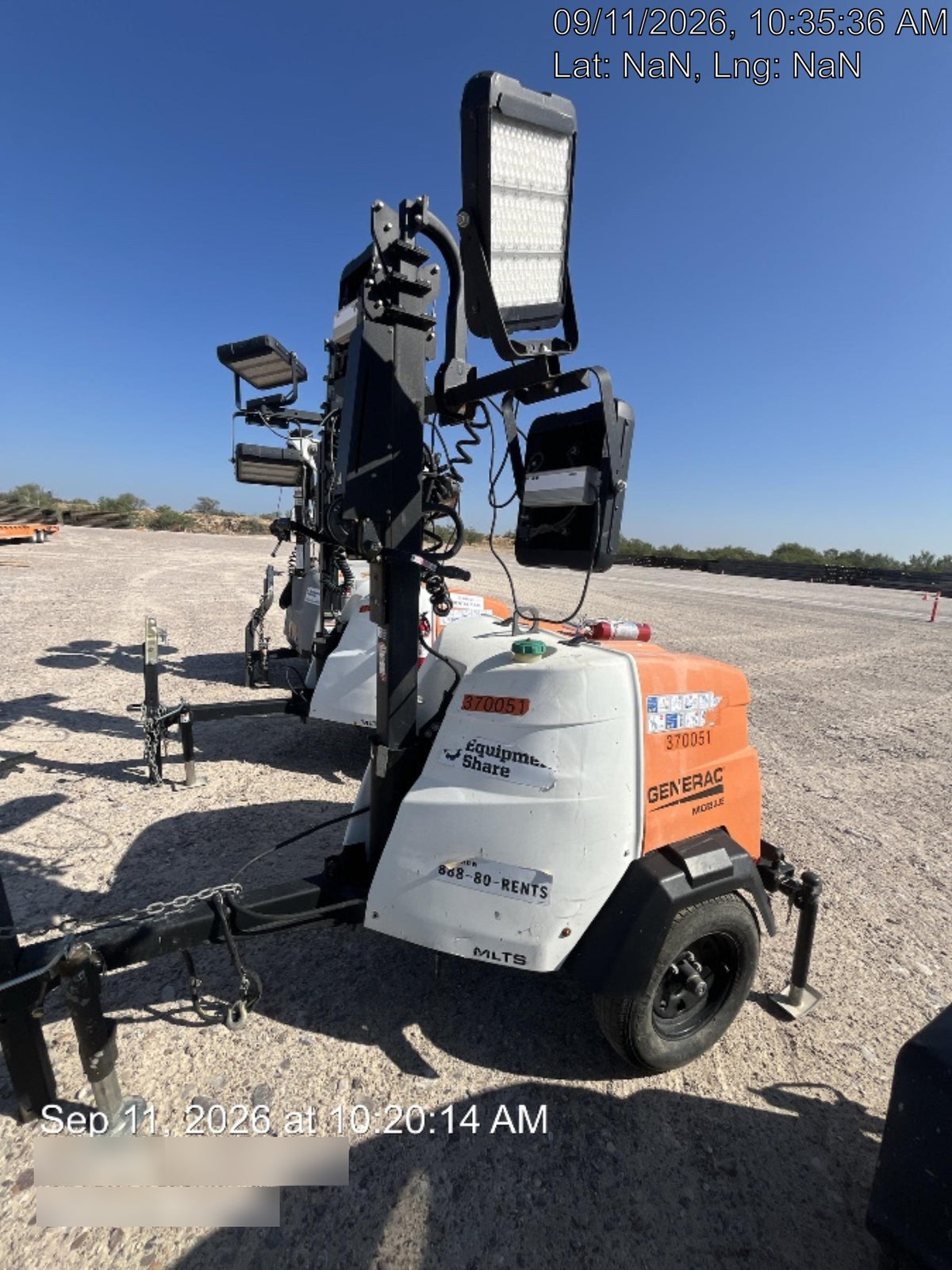 2023 Generac MLT2 Diesel, Flex Switch 120V Input, Powerzone Controller, 
(4) 320W LED Lights, 4kW Generator, 39.9 Gal Fuel Tank, 2" Ball, T3