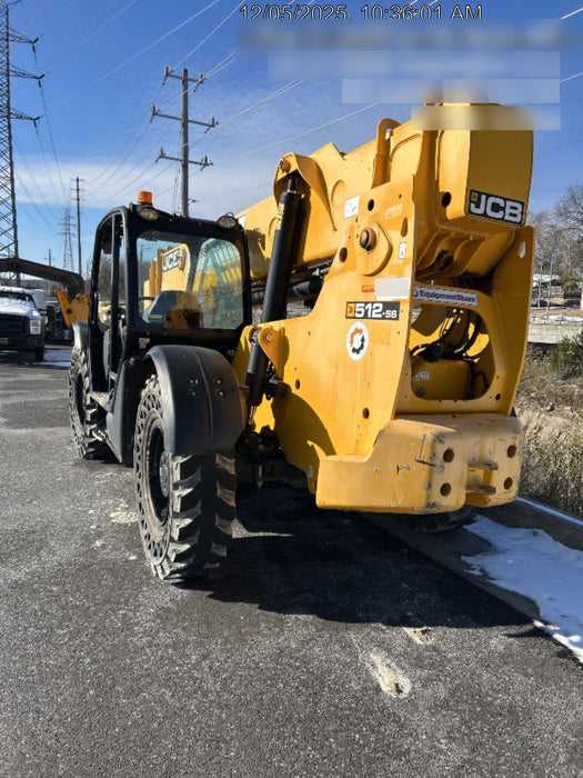 2019 JCB 512-56 Canopy, 109 HP, Solid Tires, STD Worklight, Beacon, Aux Hydraulics, Lifting Eye, Back up Alarm w/66" Carriage/60" Forks