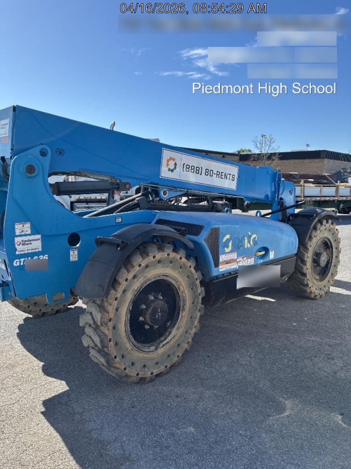 2020 Genie GTH-636 Canopy, Solid Tires, Work Lights, Beacon, Aux Hydraulics, Back up Alarm