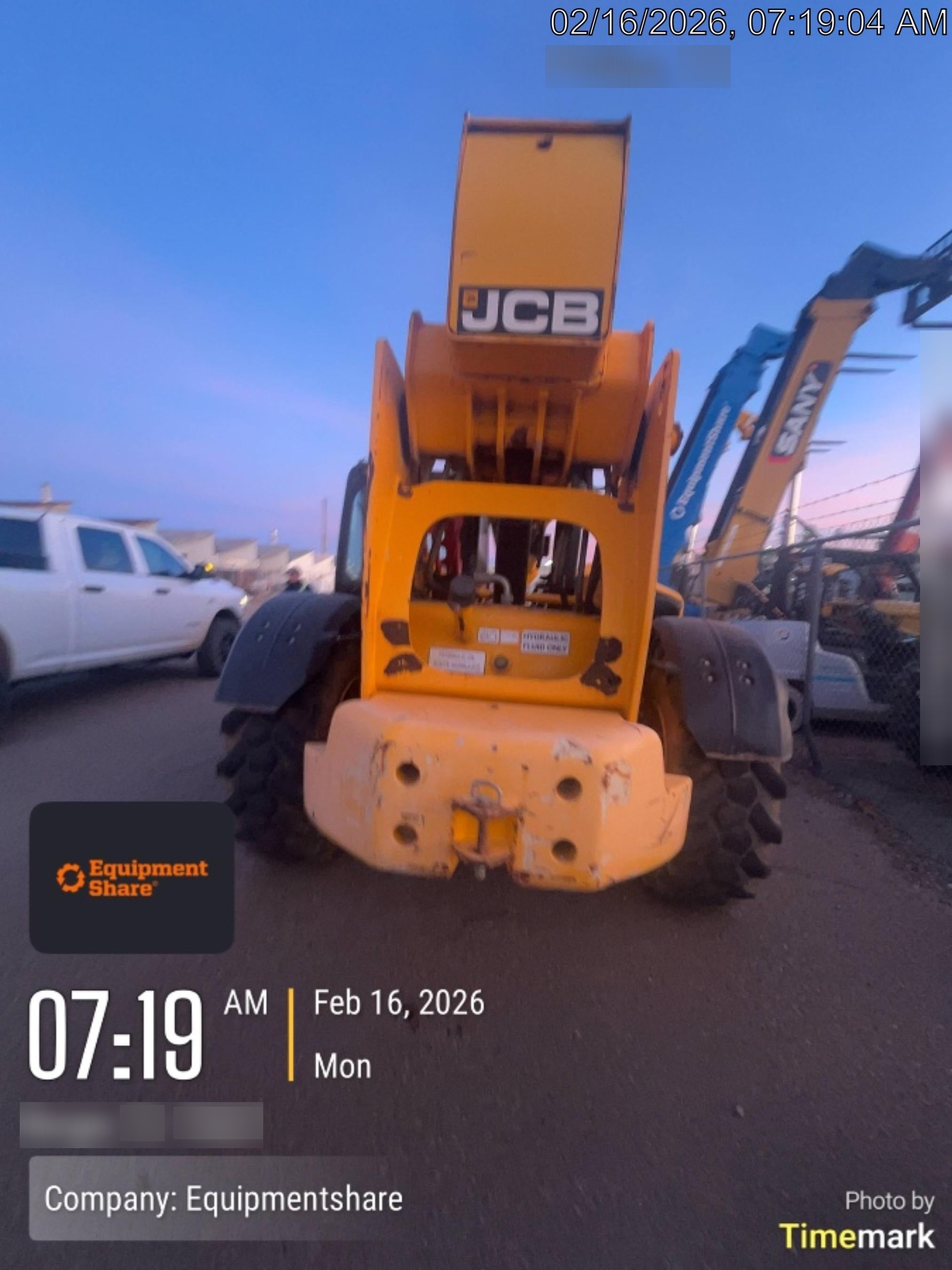 2019 JCB 510-56 74 HP w/CAB/HVAC, Beacon, Worklights, Aux Hydraulics, Foam Filled Tires w/60" Carriage/Forks