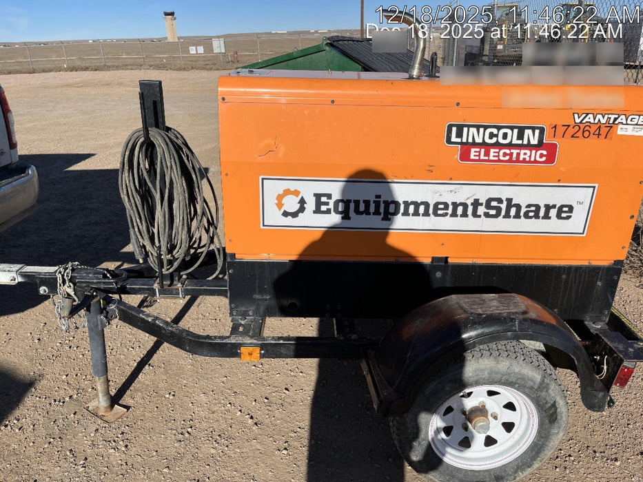 2021 Lincoln Electric Vantage 322 Vantage 322 Ready Pak 3 w/ Decals, ORANGE (includes trailer, cable rack, fender light kit) NO Telematics