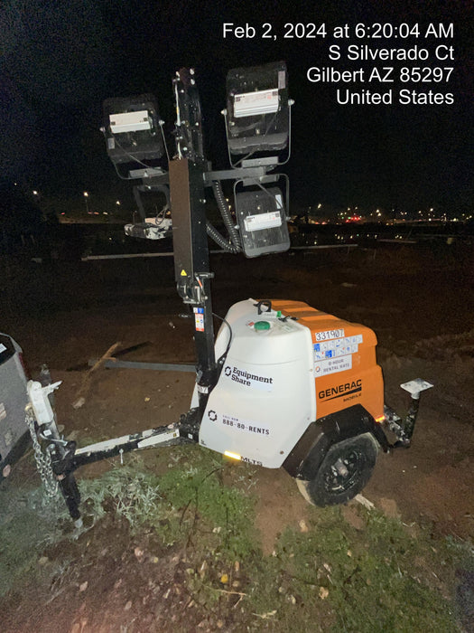 2023 Generac MLT2 Diesel, Flex Switch 120V Input, Powerzone Controller, (4) 320W LED Lights, 4kW Generator, 39.9 Gal Fuel Tank, 2" Ball, T3