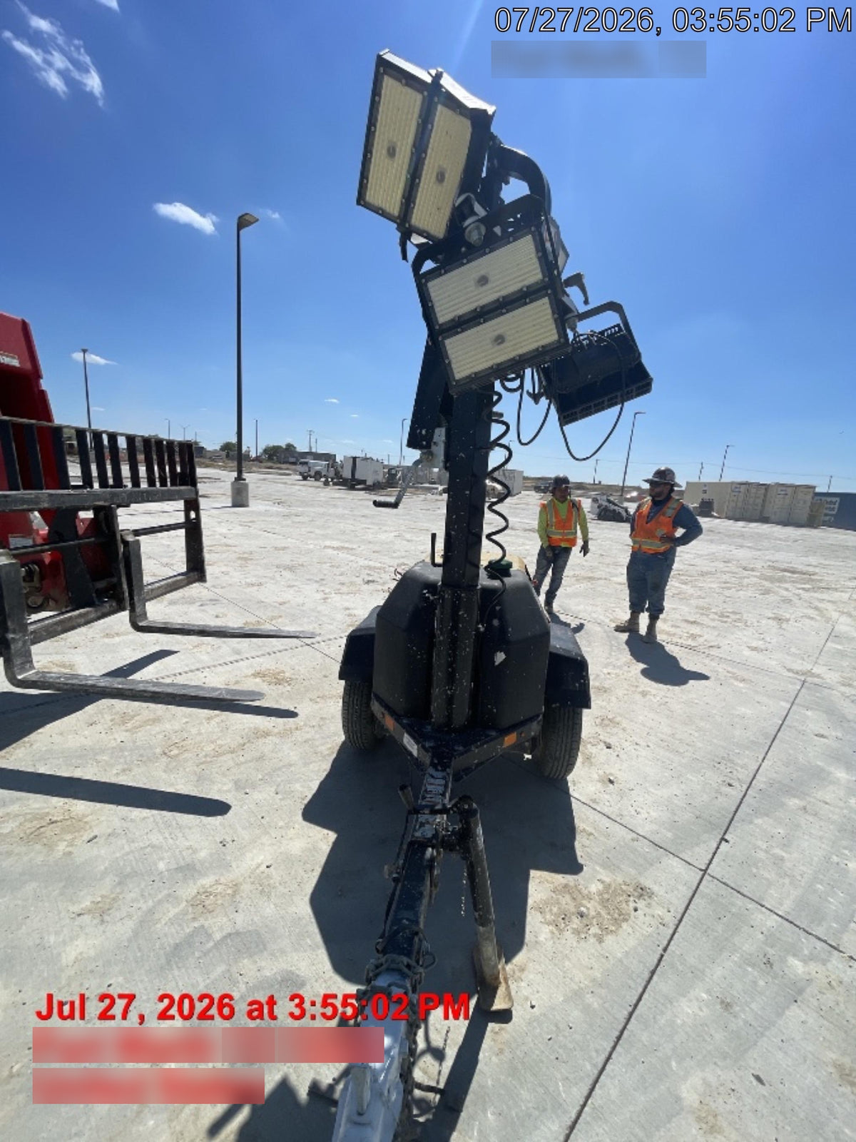 2022 Allmand NLV3GR (4) LED Light Fixture 350W, 23' Vertical Mast, 3kW Prime, Towable, ES Decals, T3