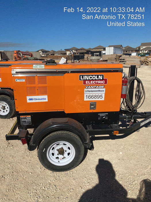 2021 Lincoln Electric Vantage 322 Vantage 322 Ready Pak 3 w/ Decals, ORANGE (includes trailer, cable rack, fender light kit) NO Telematics