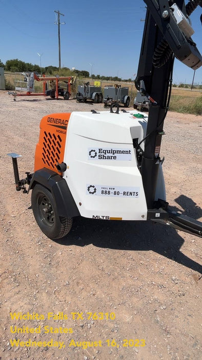 2023 Generac MLT2 Diesel, Flex Switch 120V Input, Powerzone Controller, (4) 320W LED Lights, 4kW Generator, 39.9 Gal Fuel Tank, 2" Ball, T3