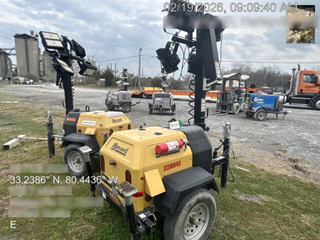 2022 Allmand NLV3GR (4) LED Light Fixture 350W, 23' Vertical Mast, 3kW Prime, Towable, Deep Sea L401, Leveling Jacks, Yanmar T4F 5.8hp