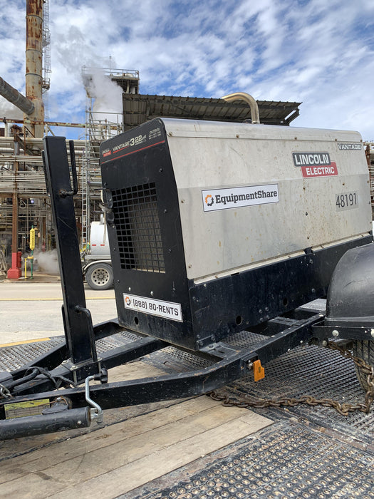 2019 Lincoln Electric Vantage 322 Ready-Pak 3, Two Wheel Trailer, Fender and Light Kit, Cable Rack