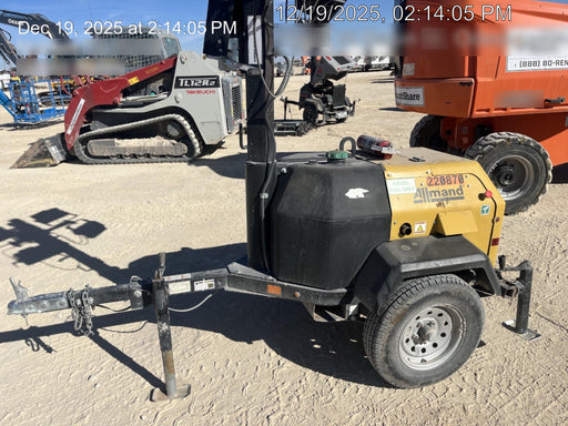 2022 Allmand NLV3GR (4) LED Light Fixture 350W, 23' Vertical Mast, 3kW Prime, Towable, Deep Sea L401, Leveling Jacks, Yanmar T4F 5.8hp