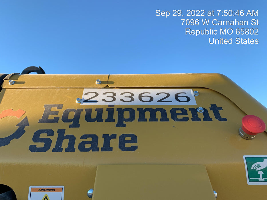 2022 Allmand NLV3GR (4) LED Light Fixture 350W, 23' Vertical Mast, 3kW Prime, Towable, Deep Sea L401, Leveling Jacks, Yanmar T4F 5.8hp