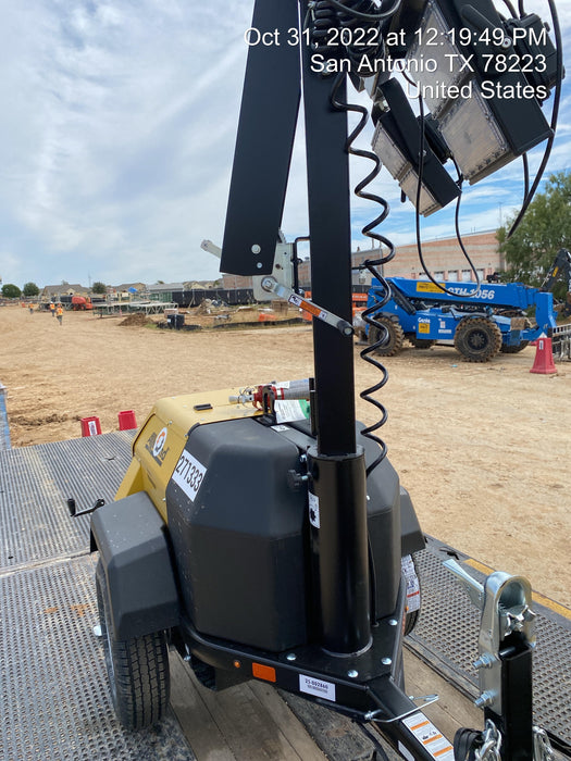 2022 Allmand NLV3GR (4) LED Light Fixture 350W, 23' Vertical Mast, 3kW Prime, Towable, ES Decals, T3